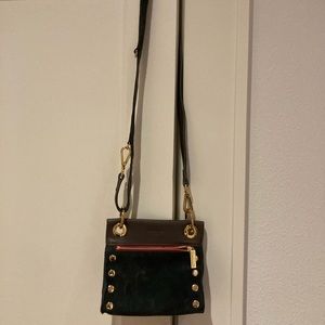 Hammitt blue suede crossbody